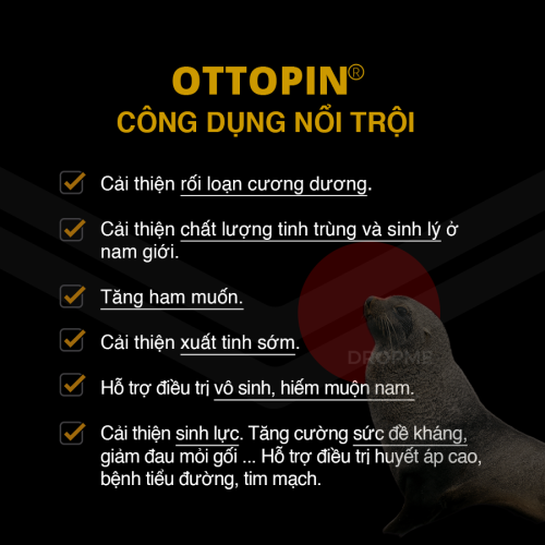 Tăng cường sinh lý nam Hải cẩu lông mao Ottopin Ottosei Maca - HỘP 120 viên